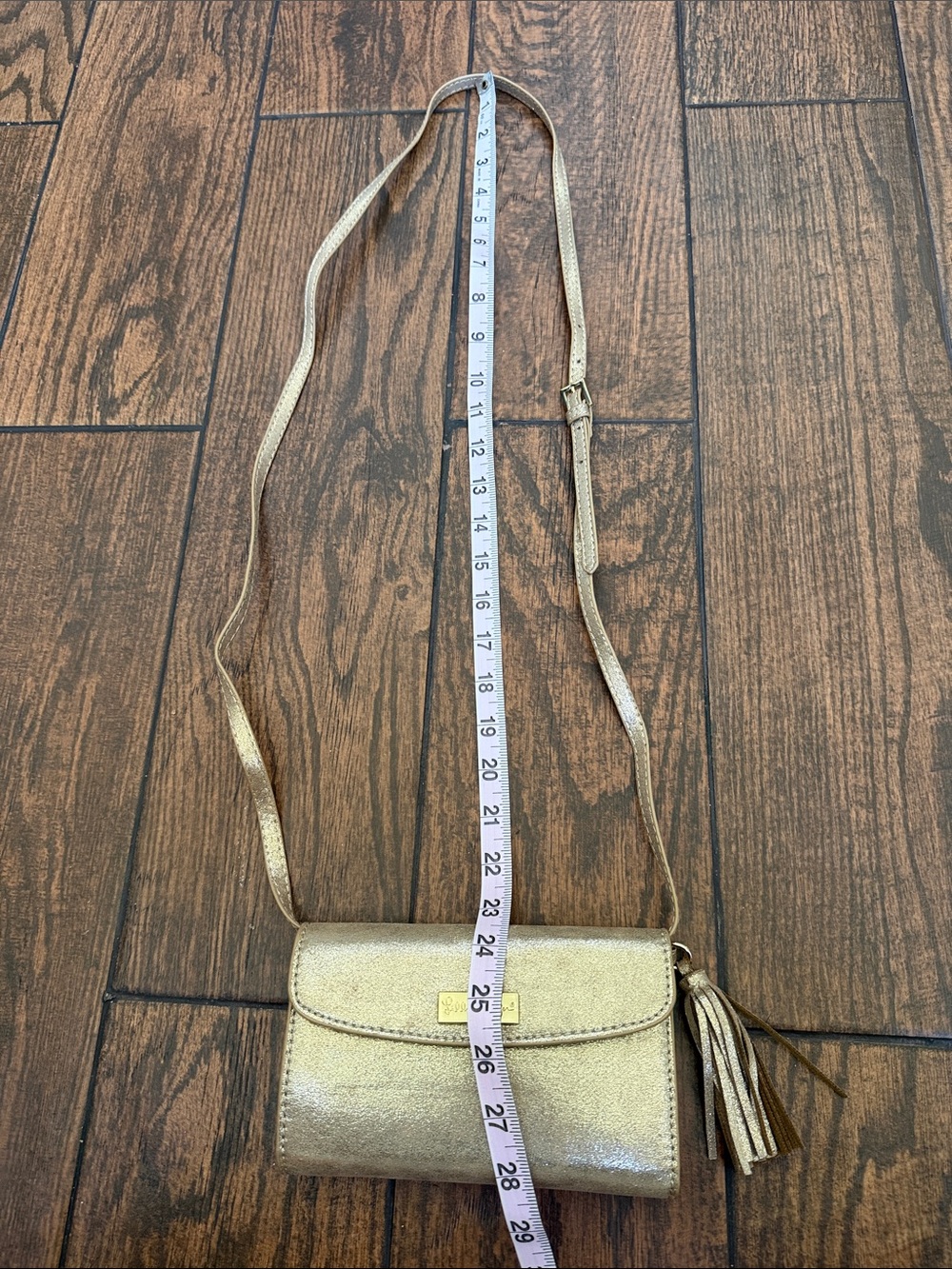 Lilly Pulitzer Bahama Metallic Gold Convertible Adjustable Crossbody Bag/Wallet - Picture 9 of 14